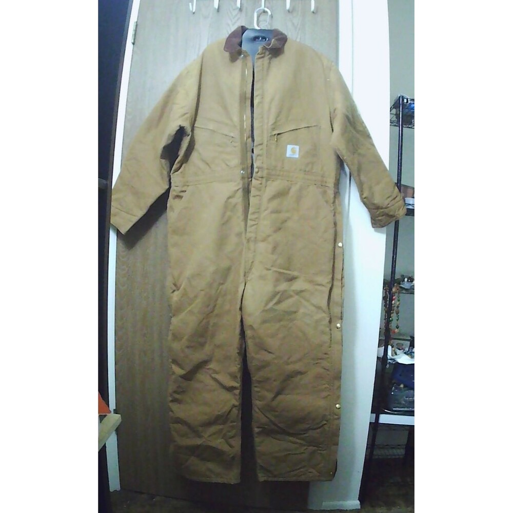 Carhartt 996QZS Quilt Lined Insulated Winter Duck Coveralls USA Made 50 Short